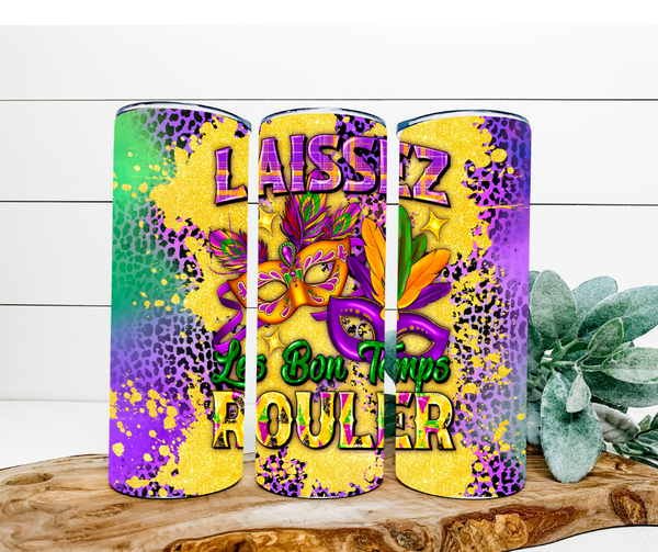 "Let the Good Times Roll" Mardi Gras Tumbler