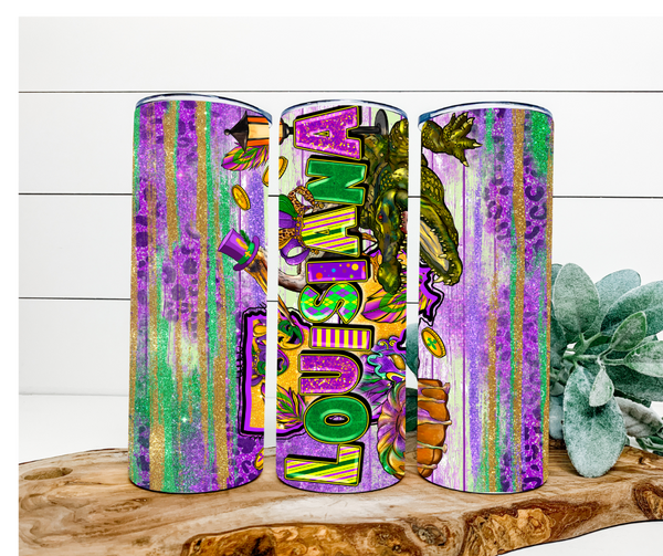 Louisiana Mardi Gras Tumbler