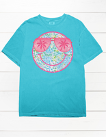 Multi Color Cheetah Pink Smiley Face T-shirt