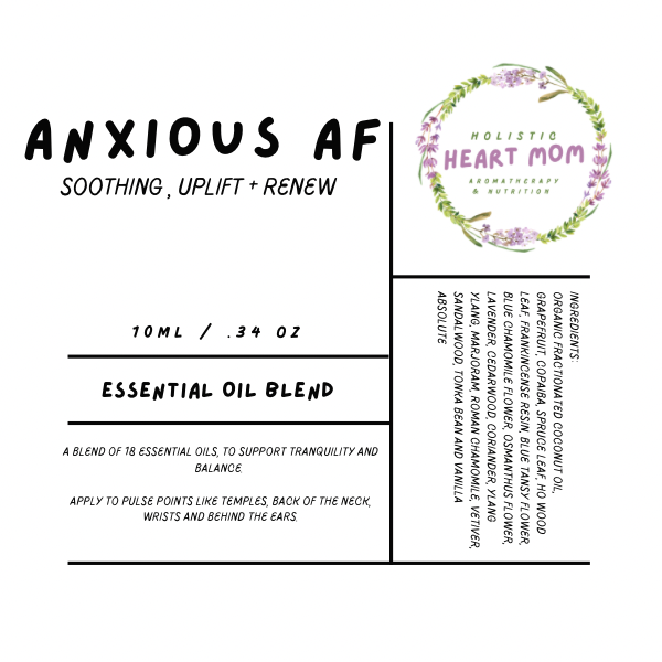 Essential oil blend for anxiety: sooth, uplift + renew